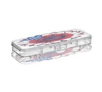 KLL Ultra Sunflower American Flag Designed Clear Plastic Pencil Box