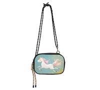 KLL unicorns Meadow Turquoise Mini Crossbody Bag for Men Comfort with Adjustable Strap Over The Shoulder Purse Go shopping