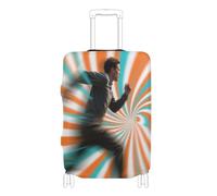 KLL Vertigo Swirl Background Man Elastic travel luggage cover Anti Scratch carry on suitcase cover Baggage Protector Fit 18-32 Inch Luggage, Vertigo swirl background man, L 26-28 in