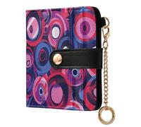 KLL Vibrant Circular Shapes Colorful Women's Folding Wallet For Women Convenient PU Leather Card Wallet for Women