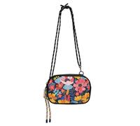 KLL Vibrant Colorful Flowers Mini Crossbody Bags Men Waterproof with Credit Card Slots Over The Shoulder Purse Date