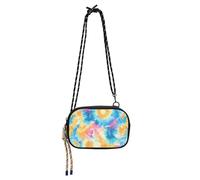 KLL Vibrant Tie-dye Color Explosion Design Side Bag Crossbody for Men Waterproof with Adjustable Strap Mini Shoulder Bag Walk the dog