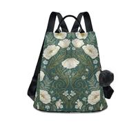 KLL Vintage Iceland White Dryad Pattern Fashion backpack for travel lightweight bags for women backpack for Daily College Shopping with Pom-pom keychain