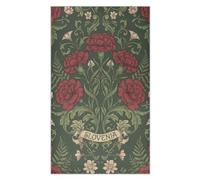 KLL Vintage Red Slovenia Carnation Green bamboos kitchen hand towels boho