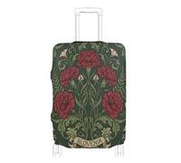 KLL Vintage Red Slovenia Carnation Pattern Elastic luggage protector covers Scratch-Resistant Fit suitcase covers suitcase protector Fit 18-32 Inch Luggage, Vintage Red Slovenia Carnation Pattern, XL