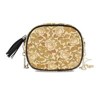 KLL Vintage Rose William Morris Yellow Mini Crossbody Bag Mens Waterproof with Adjustable Strap Messenger Bag Crossbody Go shopping