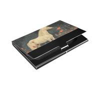 KLL Vintage Unicorns Red Flowers Slim Pocket Business Card Holder with Leather and Stainless Steel Name Card Holder for Travel Home or Office Use tarjetero para Hombres