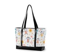 KLL Volleyball Childish Doodles Portable computer bags for laptops with zipper bag 14 inch Large Handbag for nurses with lunch bolso para laptop