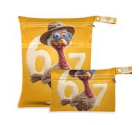 KLL washable waterproof wet bag 2 Pack travel essentials for baby with handles for yoga, pool (Seven Six Turkey)