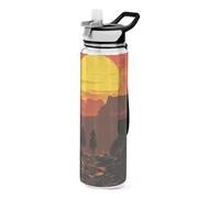 KLL Water Bottle Tritan Drink with Slip Proof for Home 36oz Cowboys Canyon Sunset