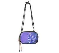 KLL Watercolor Flowers Hyacinths Orchid Purple Cross Body Bag Men Comfort with Credit Card Slots Black Handbag Go shopping