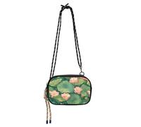 KLL Watercolor Pink flower Flower West Crossbody Purse for Womens Fashion with Adjustable Strap Nylon Small Crossbody Phone Bag Have a meal