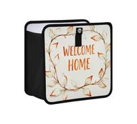 KLL Welcome Home Leaves Beige Hanging Foldable Garbage Holder for Car Hanging car Accessories for Men Interior Storage bin for Women Men Road Trip Essentials