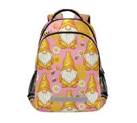 KLL Whimsical Bee Gnome Daisies kids backpack 16 with large bookbag for college mochilas escolares para ni?as