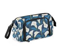 KLL White and Blue Calla Lilies School Pencil Case Large Capacity School Must Haves Multifunctional for Women Preppy School Supplies