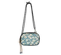 KLL White Dandelion Flower Retro Vintage Victorian Side Bag Crossbody for Men Practical with Adjustable Strap Nylon Small Crossbody Phone Bag Walk the dog
