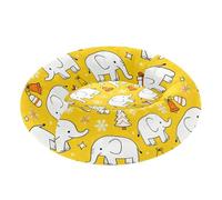 KLL White Elephants Snowflake Yellow Christmas Calming Anti Anxiety Pet Cat Beds fluffier Dog Cave Bed for Extra Small Size Pets Sleeping cama de Pelotas para Perros