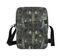 KLL White Lily Of The Valley Gray messenger bag cute Vegan Leather mens shoulder bag Shopping Lady Shoulder Handbags