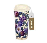KLL Wild Berry Purple Stainless Steel Thermal Coffee Cup With Lid designed Insulated Coffee Cup For Hot Cold Drinks 17 oz Leakproof