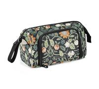 KLL William Morris Floral Black Colorful Large Pencil Case Large Capacity Storage Bag Multifunctional for Student Kindergarten