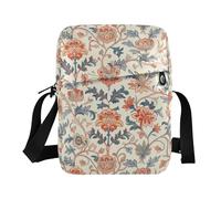 KLL William Morris Retro Flowers messenger bag Vegan Leather cross body bag Travel Shoulder Handbags For Women