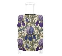 KLL William Morris Style Iris Flowers Pattern Elastic cover for luggage travel Dustproof covers for suitcases Baggage Protector Fit 18-32 Inch Luggage, William Morris Style Iris Flowers Pattern, S 18