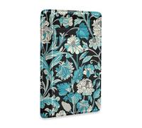 KLL William Morris Teal Flower wallet men slim With Cash Slot RFID Blocking small card wallet for men&women billeteras para hombre