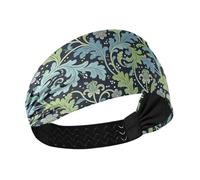 KLL William Morris Vintage Seaweed Green no slip cloth headbands Elastic hairbands for Athletic Sports make up Volleyball