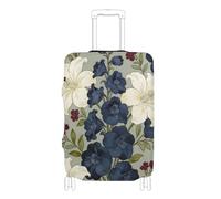 KLL William Morris White Lily Flowers Elastic large luggage cover Anti Scratch suitcase elastic cover luggage protectors Fit 18-32 Inch Luggage, William Morris White lily flowers, S 18-20 in