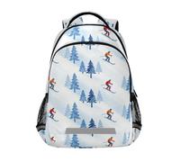 KLL Winter Skiing Mountain Pattern cute backpack for kids girls with chest strap book bags for 2nd grade school boys girls mochilas para ni?os