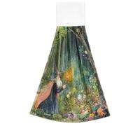 KLL Wizard Spells Magic Personalized Bathroom Hand Towel with Loop 2 Piecing Hand Towels for Bathroom Cream Dish Hand Towels