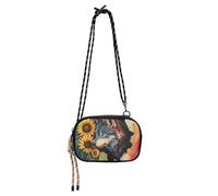 KLL Wolf Breaking Through The Wall West Crossbody Purse for Womens Beauty with Credit Card Slots Cell Phone Bag Have a meal