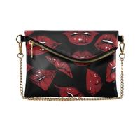 KLL Women PU Wristlet Purses Clutch Casual Evening Purses for Lady Gothic Darkness Red Lips