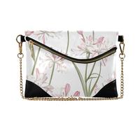 KLL Women PU Wristlet Purses Clutch Minimalist Style Evening Purses for Travel Guernsey Nerine Sarniensis Beauty Flowers