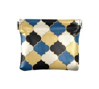 KLL Women's Leather Coin Purse Wallet Unique Mini Purse Wallet for Mothers Sister, Buffalo Plaid Black Yellow, Buffalo Plaid Black Yellow, 4.33"(L) x 3.74"(W) x 0.39"(H), Print