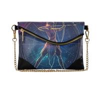 KLL Women's PU Leather Clutch Purses Zipper Foldover Evening Clutch Bag for Travel Archer Tarot
