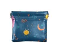 KLL Women's Small Leather Change Purse Cute Pocket Purse Makeup Bag for Women Boys Girls, Mystic Evil Eye Pattern, Mystic evil eye pattern, One Size, Print