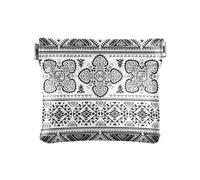 KLL Women's Small Leather Coin Purse Convenient Mini Cosmetic Case for Men Women Travel, Tribal Mexican Vintage Ethnic, Tribal Mexican Vintage Ethnic, 4.33"(L) x 3.74"(W) x 0.39"(H), Print