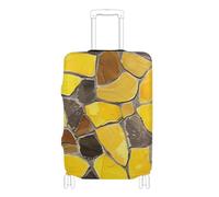 KLL Yellow Brown Stone Elastic carry on luggage protector cover Scratch-Resistant Fit Baggage cover luggage protectors Fit 18-32 Inch Luggage, yellow brown stone, L 26-28 in