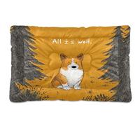 KLL Yellow Forests All is Well Washable Pet Bed Mat Soft Comfortable Anti-Slip Bottom Cat Kennel Crate Pad for Large Jumbo Medium Small Dogs 24" x 18"