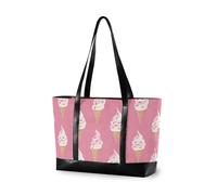KLL Yummy Ice Cream Peach Sturdy work bag for women professional with zipper bags for work Large Handbag for flight with lunch bolsas para computadoras de mujer