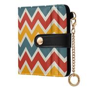 KLL Zigzag Pattern Cloud White Red Blue Women's Folding Wallet For Women Unique Everyday PU Leather Wallet for Women Boys Girls