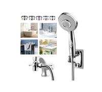 KLLEYNA Sink Faucet Hose Sprayer for Hair Washing, Shower Head Attachment for Bathtub Faucet with 5 Adapters, Bathroom Sink Sprayer Rinse Extension Hose for Pet Dog Shower and Baby Bath in Utility Tub