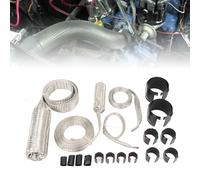 KLLJRFW Stainless Steel Radiator Hose Kit, Dress Up Hose Cover Kit Universal Braided Hose Sleeving Kit for Vehicle (Black)