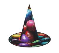 KLLTYHMU 3 Pcs Halloween Witch Hats Colorful Easter Eggs Witches Hat Mens Womens Floating Hats Costume Accessories Halloween Decorations For Porch Yard Indoor Outdoor Decor Party Supplies