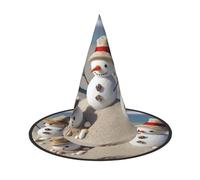 KLLTYHMU 3 Pcs Halloween Witch Hats Snowman Seashells Sandy Beach Witches Hat Mens Womens Floating Hats Costume Accessories Indoor Outdoor Halloween Decorations For Porch Yard Indoor Outdoor Decor