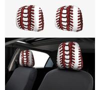 KLLTYHMU Baseball Softball Laces Car Head Rest Covers 2 PCS Elastic Breathable Car Seat Headrest Protector Vehicle Interior Accessories Protector Universal Fit Most Cars Sedan SUV