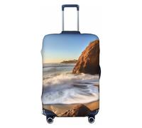 KLLTYHMU Beach Malibu Luggage Suitcase Covers Elastic Washable Travel Luggage Protector Anti Scratch Travel Suitcase Protective Cover For Kid And Adult, Fits 18-32 Inch Luggage, Black, S