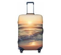 KLLTYHMU Beach Sunset Luggage Suitcase Covers Elastic Washable Travel Luggage Protector Anti Scratch Travel Suitcase Protective Cover For Kid And Adult, Fits 18-32 Inch Luggage, Black, XL