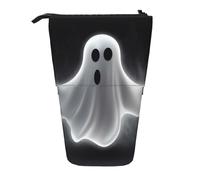 KLLTYHMU Black And Halloween Ghost Telescopic Pencil Bag Pen Holder Pop Up Pencil Case Portable Stand Up Pencil Case Cute Spacious Pencil Pouch Bag For Office Supplies